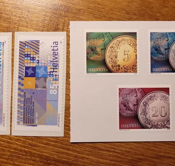 Switzerland Isviçre Numismatik temali pullar **MNH