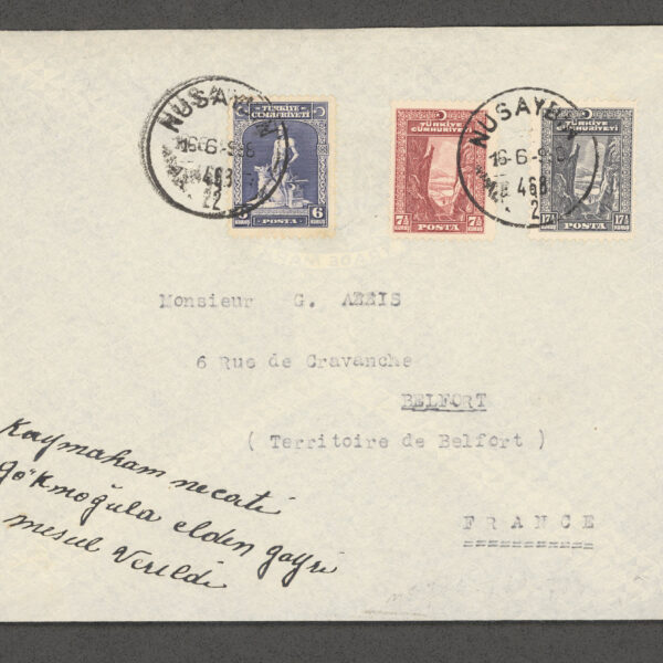 TURKEY Stamps from Nusaybin Postal Cover eski mektup pul