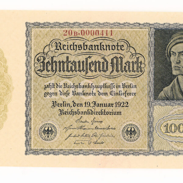 Deutschland ALMANYA 1000 Mark Berlin 1922 UNC- çil Banknot