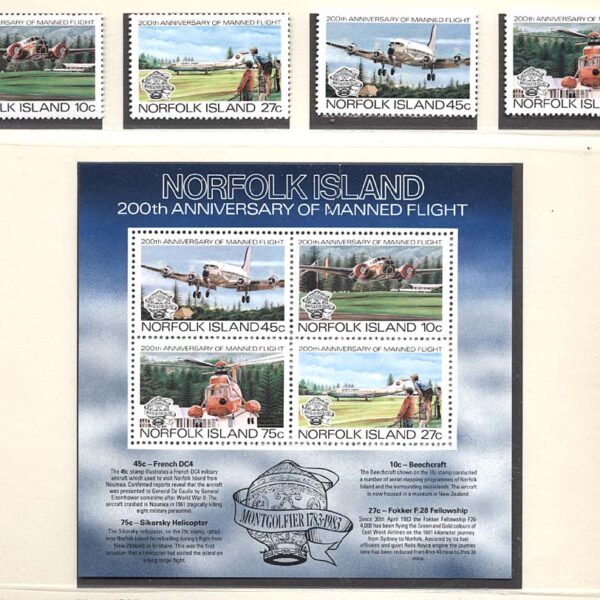 NORDFOLK ISLAND Aviatik Mint **MNH