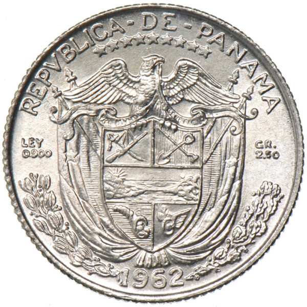 Panama 1/10 Balboa 1962 - (Londra Darphanesi - 2,5 Gr 900 Ayar Gümüş) KM#10.1 - ÇİL(+)