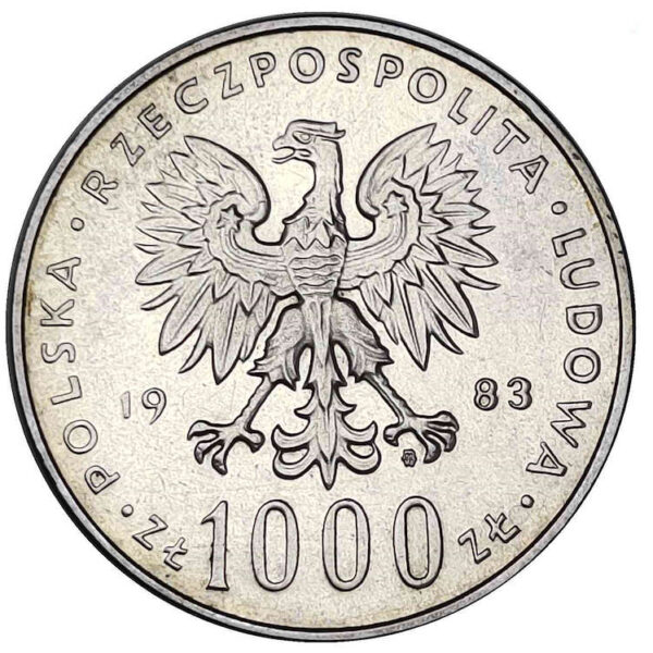 POLONYA 1983 YILI 1.000 ZLOTY HATIRA GÜMÜŞ ÇİL 14,7 gr.