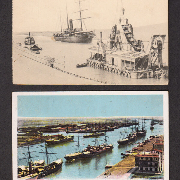 Port Said Süveyş kanal MISIR Canal of Suez Egypt 2 un-used postcards