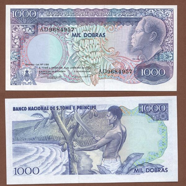 St. Tomé e Principe 1000 Dobras 1989 UNC çil