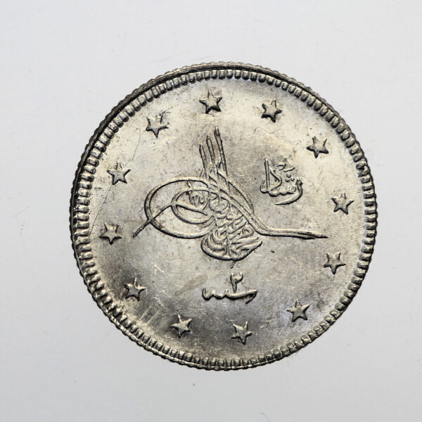 Osmanlı Sultan Reşat 2 Kuruş 1327/2 Gümüş