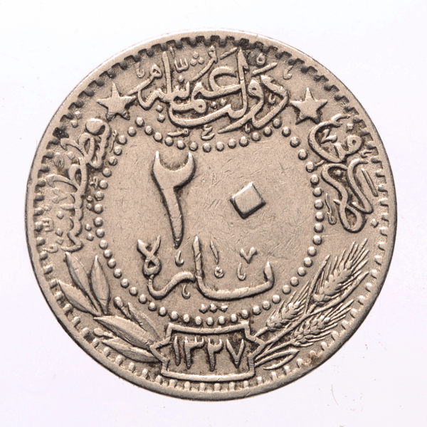 20 Para Sultan Reşat 1327/2 Osmanlı Ottoman coin *Nickel **SATILDI - OUT OF STOCK
