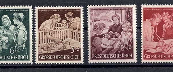 ALMANYA Deutschland 1944 Hilfswerk Mi-869-872 Mint **MNH