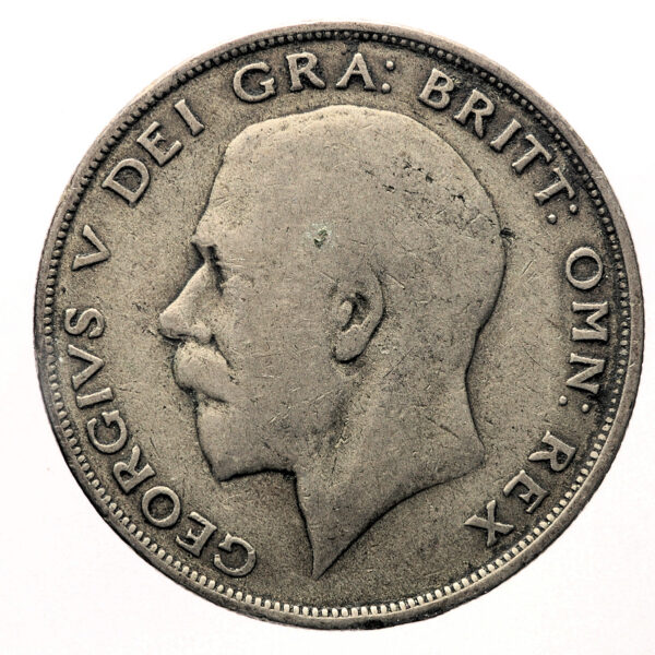 1920 UK GREAT BRITAIN HALF CROWN KING GEORGE V SILVER