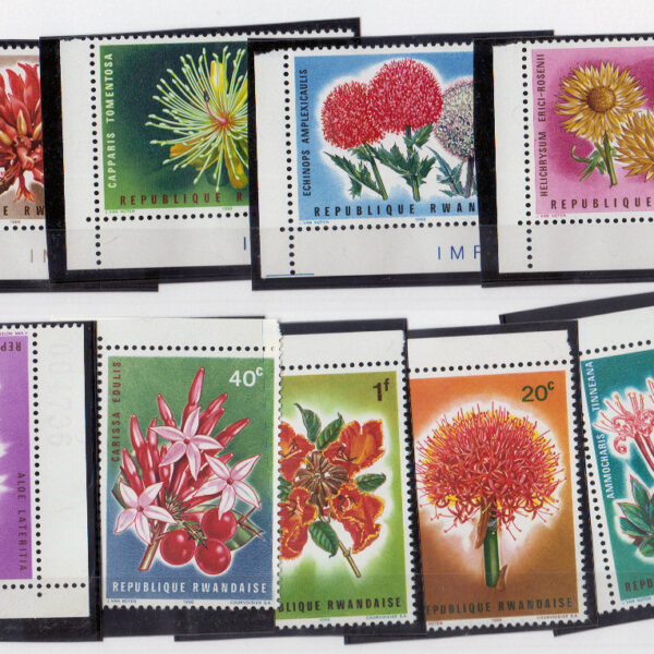 RWANDISE Ruanda Afrika çiçekleri serisi Mint **MNH ....SATILDI-OUT OF STOCK