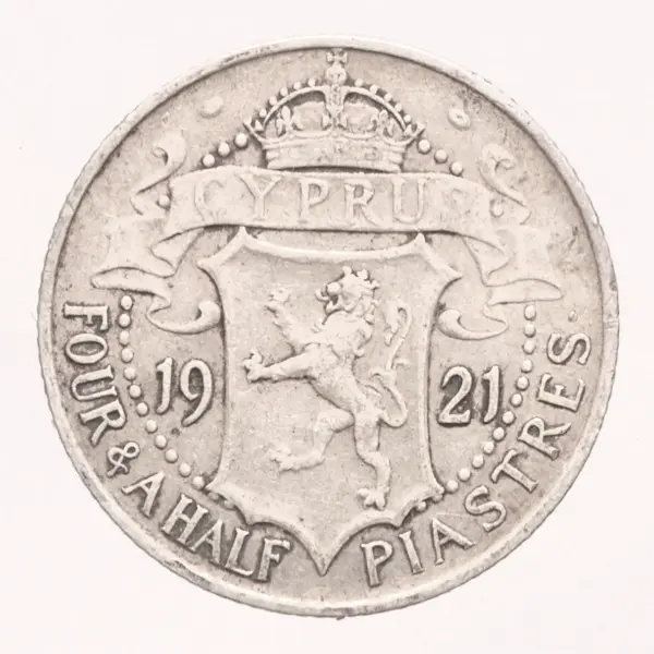 KIBRIS 1921 YILI 4 1/2 PİASTRE GÜMÜŞ ÇÇT