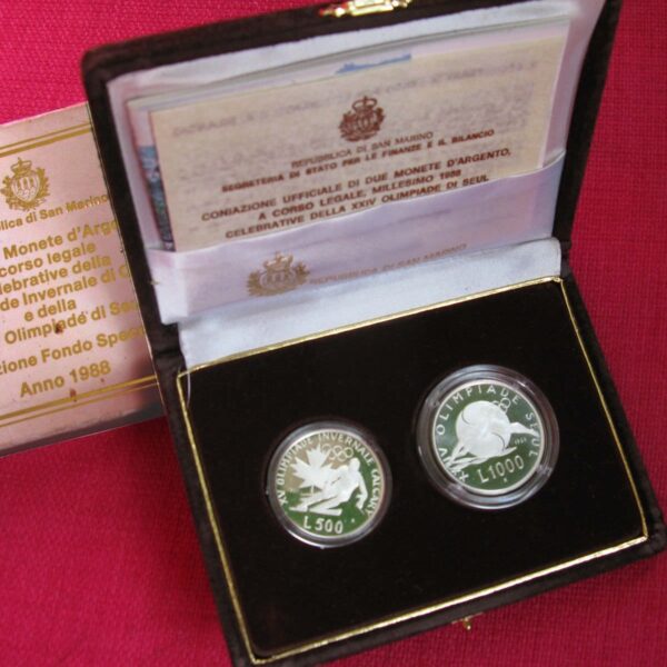 SAN MARINO 1988 Gümüş Silver w/ Box & Certificate *SATILDI - OUT OF STOCK