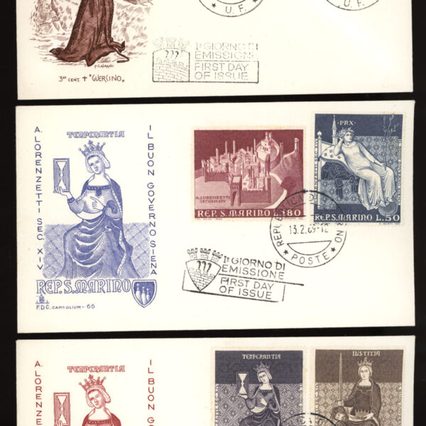 SAN MARINO 3 adet FDC 1967-69