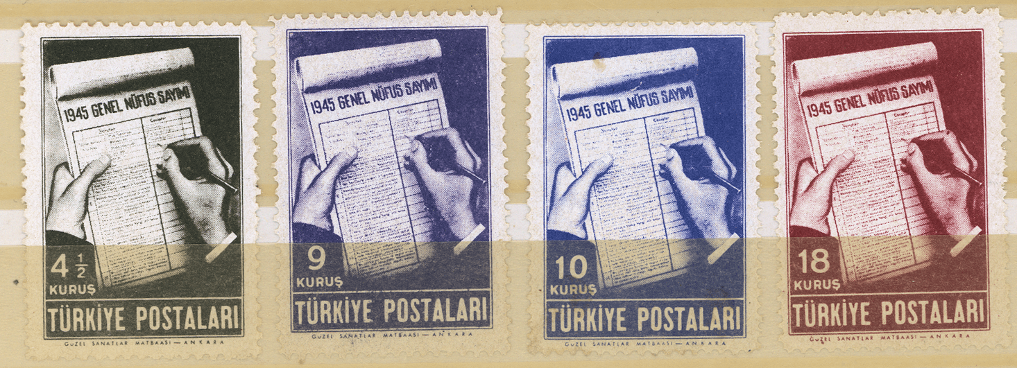 Nüfus sayimi pulları 1945 **MNH Mint – Turkey Stamps