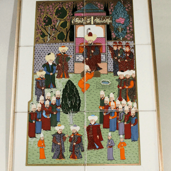 OSMANLI MINYATÜR Seramik - çerçeve 45x32 cm.