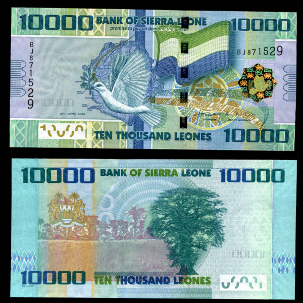 SIERRA LEONE 10000 Leones 2010 Pick # 33a - UNC