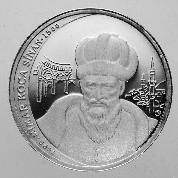 7500000 TL. 2001 Mimar Sinan Sertifikalı Gümüş Darphane HATIRA PARASI