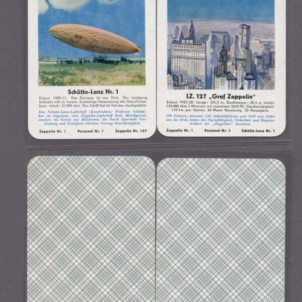 ZEPPELIN 2 adet oyun kartlari 10,3x7,5 cm.