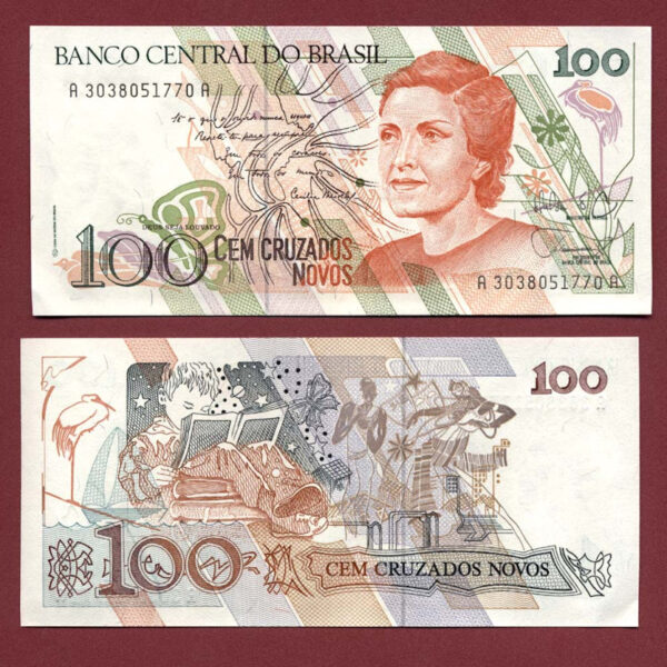 BRASIL Brezilya 100 Cruzados Novos UNC*çil