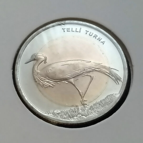 z- TC. 2013 YILI BİMETAL HAYVANLI PARALAR SERİSİ TELLİ TURNA HATIRA 1 LİRA ÇİL