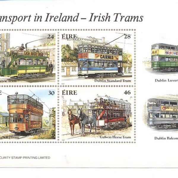 IRELAND Transport in Irland Irish Trams Block Mint **MNH