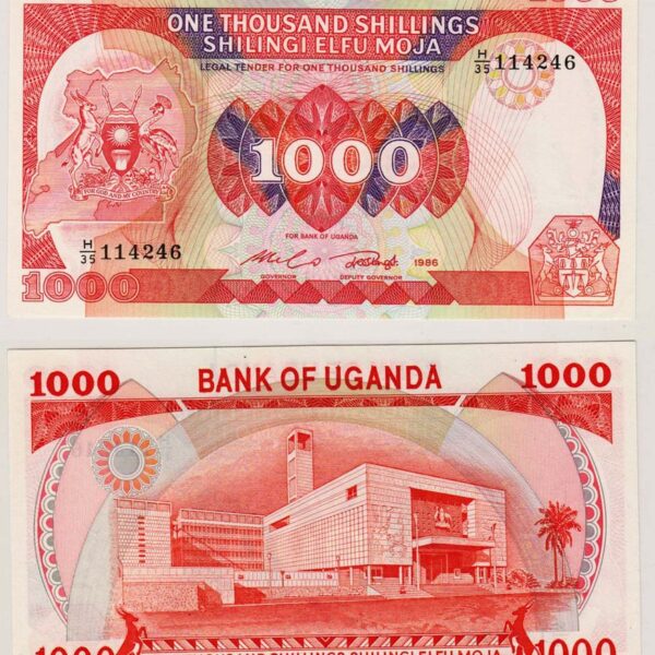 UGANDA 1000 Shillings 1986 Pick # 23 - UNC *çil