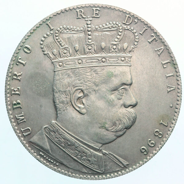 ERITREA ITALIA 5 Tallero 1896 *Umberto *Silver RARE!!