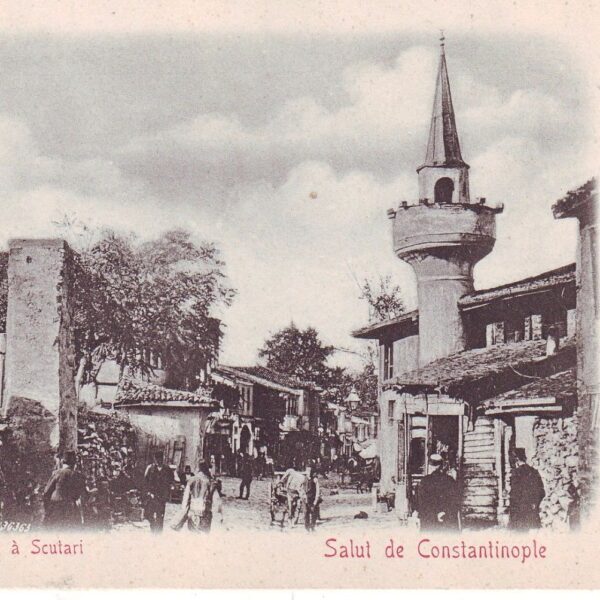 eski Istanbul Üsküdar Osmanlı zamanı Constantinople un-used Ottoman Postcard