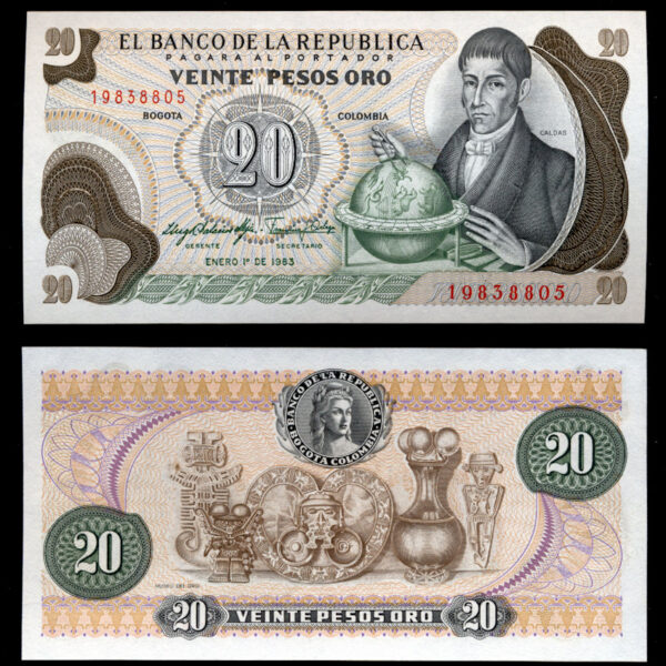 COLOMBIA 20 Pesos 1983 UNC *çil