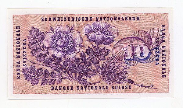 SWITZERLAND 10 Frank 1971 UNC - çil banknot Isviçre