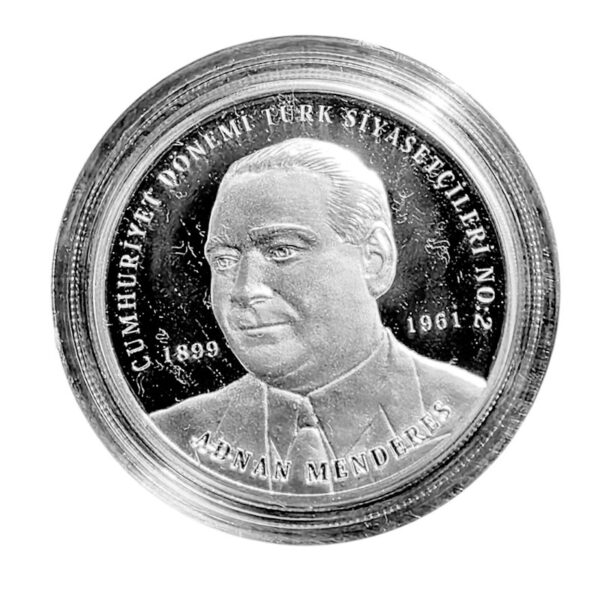 Adnan Menderes Türk Siyasetçileri no.2 Gümüş 2024 sertifikalı