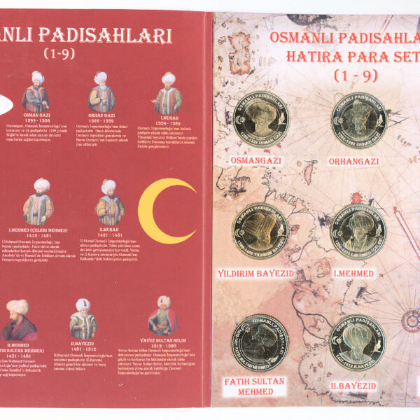 Osmanlı padişahları 1.9 serisi nikel 1 Liralar föyünde