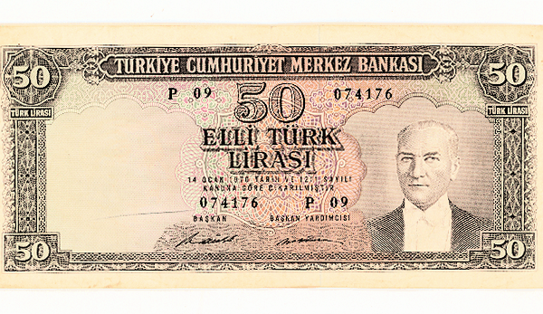 5. Emisyon 50 Lira (1971-79) 7. Tertip Pick # 187Aa VF - çt