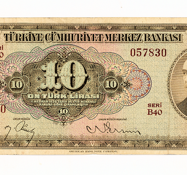 4. Emisyon 10 Lira 1948-52 Banknot 2. Tertip *çt/ççt