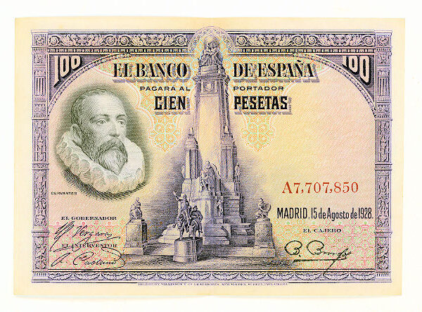 SPAIN İspanya 100 Pesetas 1928 - AU/ÇA