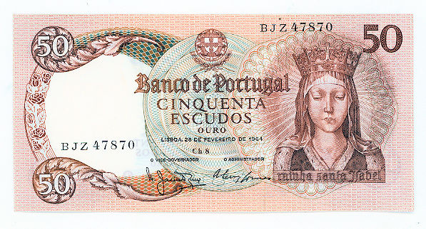 PORTEKIZ Portugal 50 Escudos 1964 UNC çil banknot