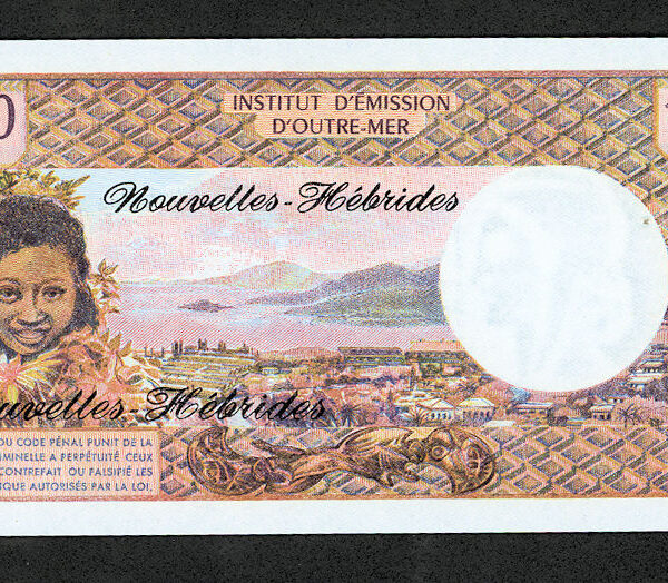 NOUVELLE HEBRIDES Institut D`Emission D`Outre Mer *PAPEETE 100 francs  - ÇİL (UNC)
