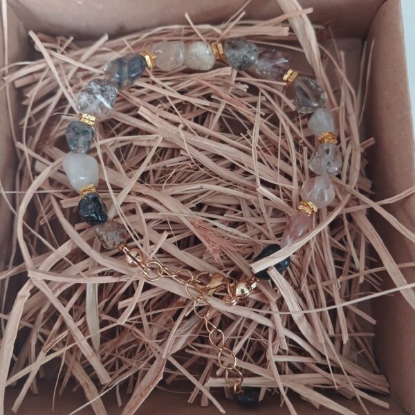 Amorf kesim bileklik(Rutile kuvars)