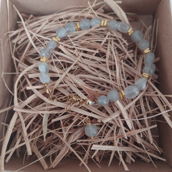 Amorf kesim bileklik(Akuamarin Taşı)