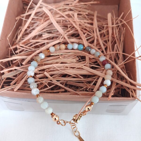 Faset Amazonit Bileklik (4 mm)