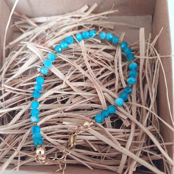 Faset Apatit Taşı Bileklik (4 mm)