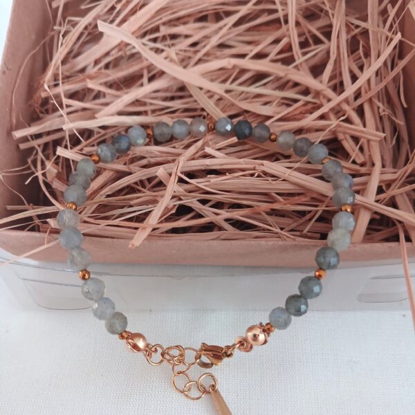 Faset Labradorit Taşı Bileklik (4 mm )