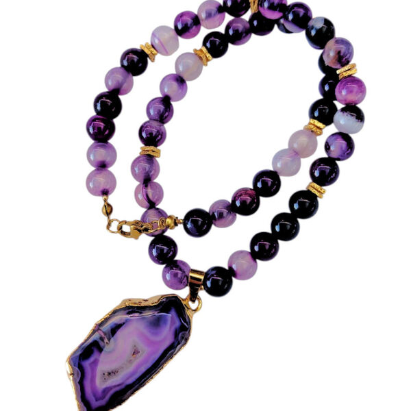 Mor Akik Kolye(Stres ve Nazar)Taşı.