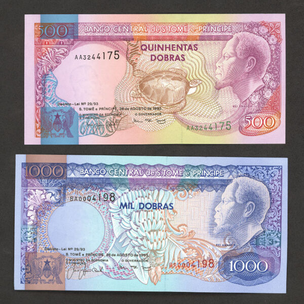 SAO TOMÉ e PRICIPE 500+1000 Dobras 1989-93 UNC - çil