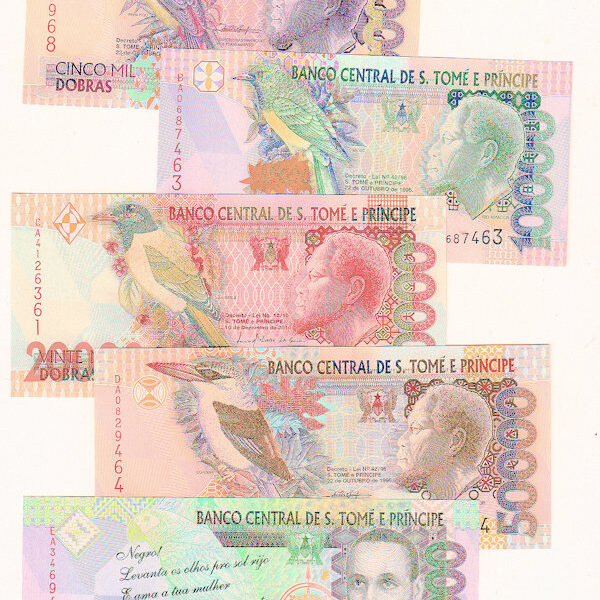 SAO TOMÉ e PRICIPE 5 Banknot Dobras UNC - çil