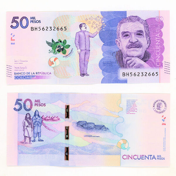 COLOMBIA 50 Pesos 2019 Gabriel Garcia Marques Çil banknot koleksiyon