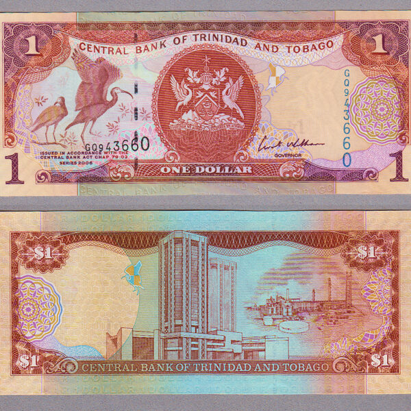 TRINIDAD and TOBAGO 1 Dollar 2002 Pick#41 UNC çil banknot