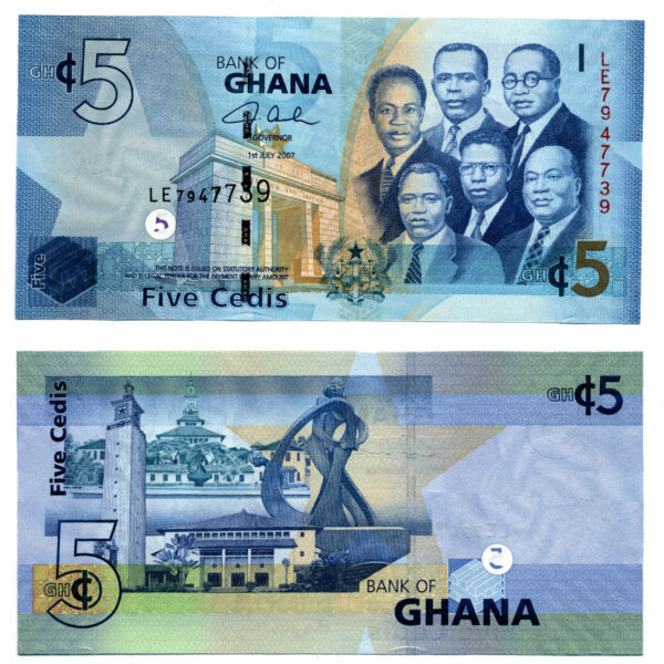 GHANA 5 Cedis 2007 UNC