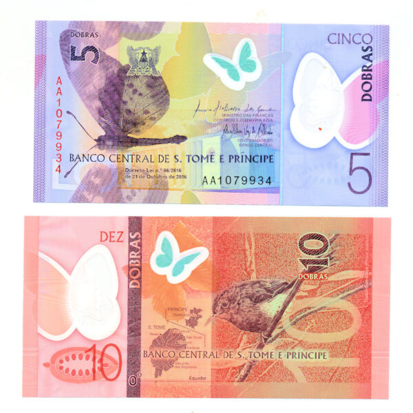 SAO TOMÉ e PRICIPE 5+10 Dobras Polymer UNC - çil