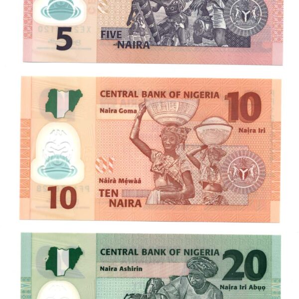 NIGERIA 3 Polmer banknotes - UNC