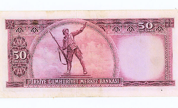 5. Emisyon 50 Lira 1956 *ND (1979) 3.tertip D05 harfi (Nadir) - çt *VF